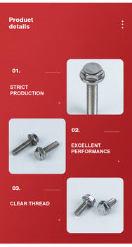 GB5789 Χάλυβα από ανοξείδωτο χάλυβα Hex Flanges Head Screw M5 M6 M8 M10 M12 Plain Finish 304 GB5789