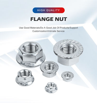 100% Ελεγχόμενο DIN Stainless Steel Hex Flange Nut με Serrated κατά παραγγελία