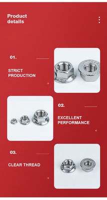 100% Ελεγχόμενο DIN Stainless Steel Hex Flange Nut με Serrated κατά παραγγελία