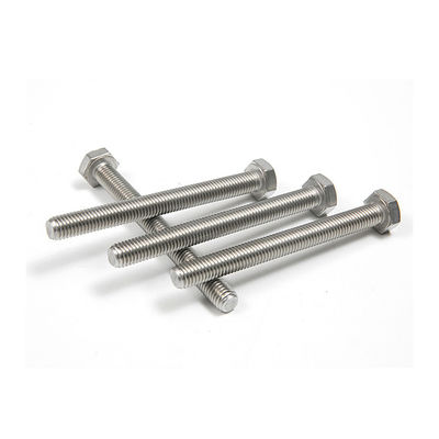 304 316 Πλήρης έλξης εξάγωνοι μπουλόνια DIN Standard Plain Finish Stainless Steel Fasteners