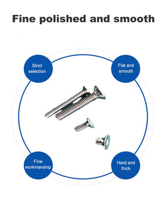 Κεφαλή Πάν DIN7991 SS304 A2-70 Πλήρης κλωστή Countersunk Socket Head βίδες για όλα τα μεγέθη