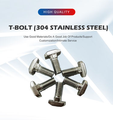 Καθαρό φινίρισμα T Slot Bolt Screw Nut Fastener M5 M6 M8 M10
