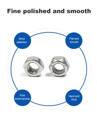 UNC Ατσάλι από ανοξείδωτο χαλύβδινο με λεπτή κλωστή Hex Nylon Insert Lock Nut Control και άλλα φινίρισμα