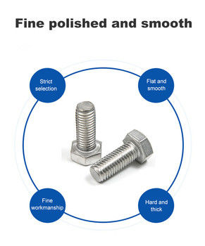 Προσαρμοσμένο DIN Standard Titanium Stainless Steel Hex Head Bolt και Nut για Βιομηχανικά