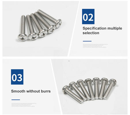 DIN JIS ISO Ατσάλι Phillips Pan Machine Head Στροφή δέσμευσης Στροφές διασταύρωσης