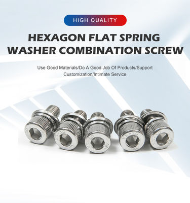 Συγκρότημα από ανοξείδωτο χάλυβα 304 316 DIN912 Hex Socket Head Screw με Flat Washer και Spring Washer συναρμολογημένο