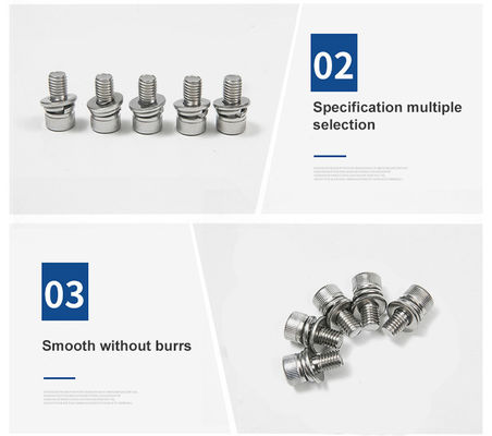 Συγκρότημα από ανοξείδωτο χάλυβα 304 316 DIN912 Hex Socket Head Screw με Flat Washer και Spring Washer συναρμολογημένο