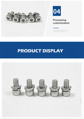 M6 Ατσάλι από ανοξείδωτο χάλυβα DIN912 Standard Hexagon Socket Head Screw με ελατήριο και πλυντήριο