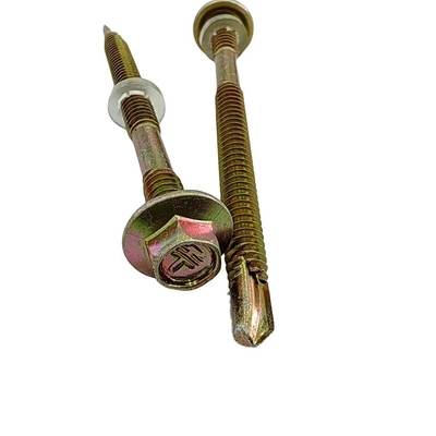 GB Pan Head 2024 Hex Fasteners βίδες με ελαστικό πλυντήριο κίτρινα γαλβανισμένα καρφιά οροφής