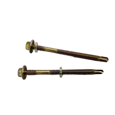 GB Pan Head 2024 Hex Fasteners βίδες με ελαστικό πλυντήριο κίτρινα γαλβανισμένα καρφιά οροφής