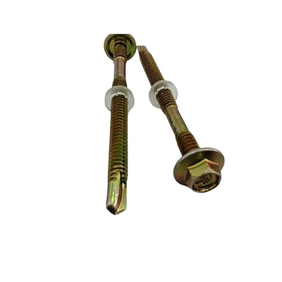 GB Pan Head 2024 Hex Fasteners βίδες με ελαστικό πλυντήριο κίτρινα γαλβανισμένα καρφιά οροφής