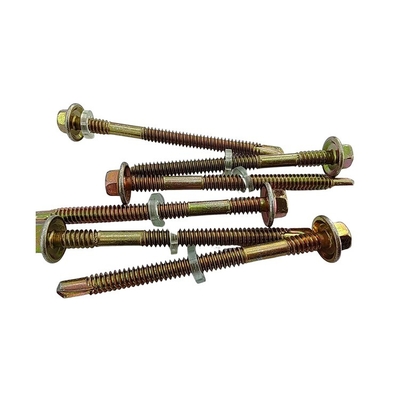 GB Pan Head 2024 Hex Fasteners βίδες με ελαστικό πλυντήριο κίτρινα γαλβανισμένα καρφιά οροφής