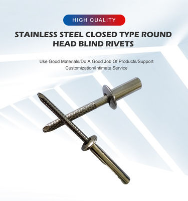 Δίπλωμα DIN Standard Blind Rivet από ανοξείδωτο χάλυβα για αντοχή στη διάβρωση και υδροστασία