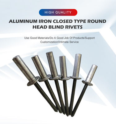Κλειστή άκρη αλουμινίου-σιδηρίου στρογγυλής κεφαλής τυφλή νίβλα για εφαρμογές βαρέων απαιτήσεων