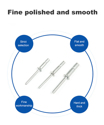 Καθαρό φινίρισμα 4.8mm Dia Stainless Steel Cup Mono-Bolt Rivet για εφαρμογές Outlock