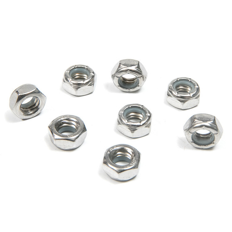 UNC Ατσάλι από ανοξείδωτο χαλύβδινο με λεπτή κλωστή Hex Nylon Insert Lock Nut Control και άλλα φινίρισμα