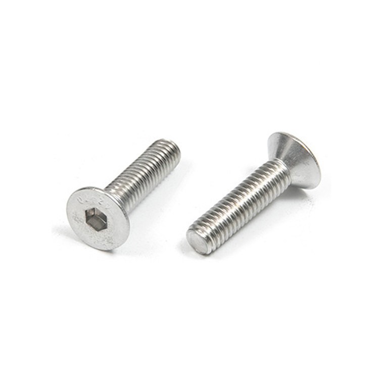 Υψηλής αντοχής Α-επίπεδο 304 ανοξείδωτου χάλυβα Countersunk Head flat hex socket M4 M5 M6 M8