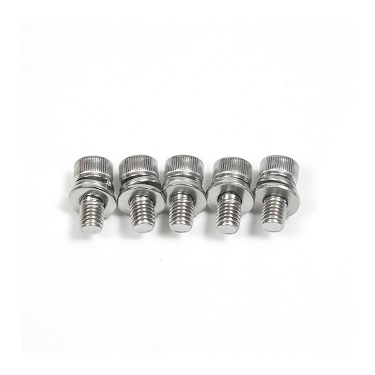 M6 Ατσάλι από ανοξείδωτο χάλυβα DIN912 Standard Hexagon Socket Head Screw με ελατήριο και πλυντήριο